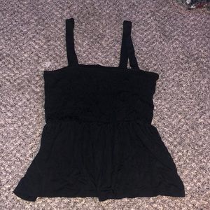 NWT American Eagle black ruched flowey tank top size small